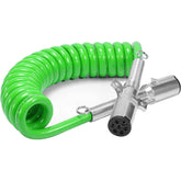7 Way Trailer 15 FT Green ABS Spiral Electrical Power cord